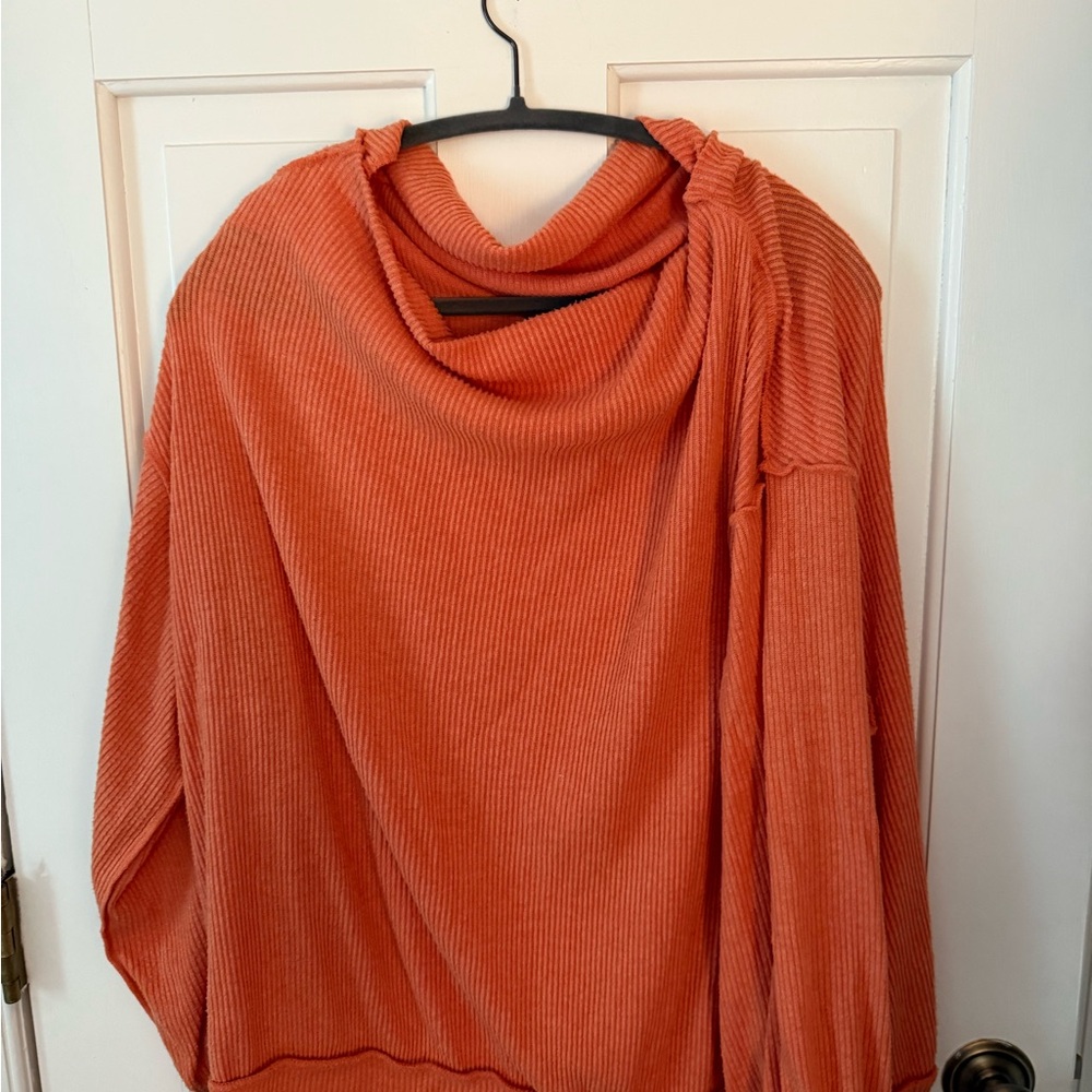 Free People Cozy Orange Sweater